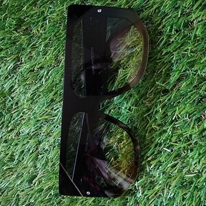 Oversized Black and Green Tinted Sunglasses
